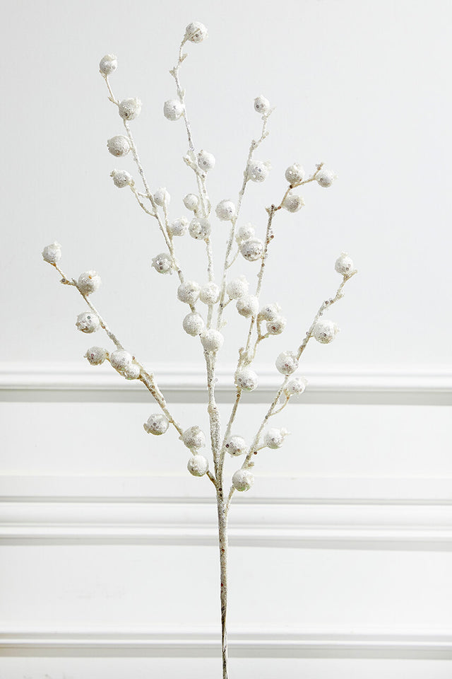 30” Mini Pomegranate Glitter Spray - White