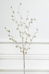 30 Inch Mini Pomegranate Glitter Spray – White | Snowy Elegance for Festive Holiday Décor