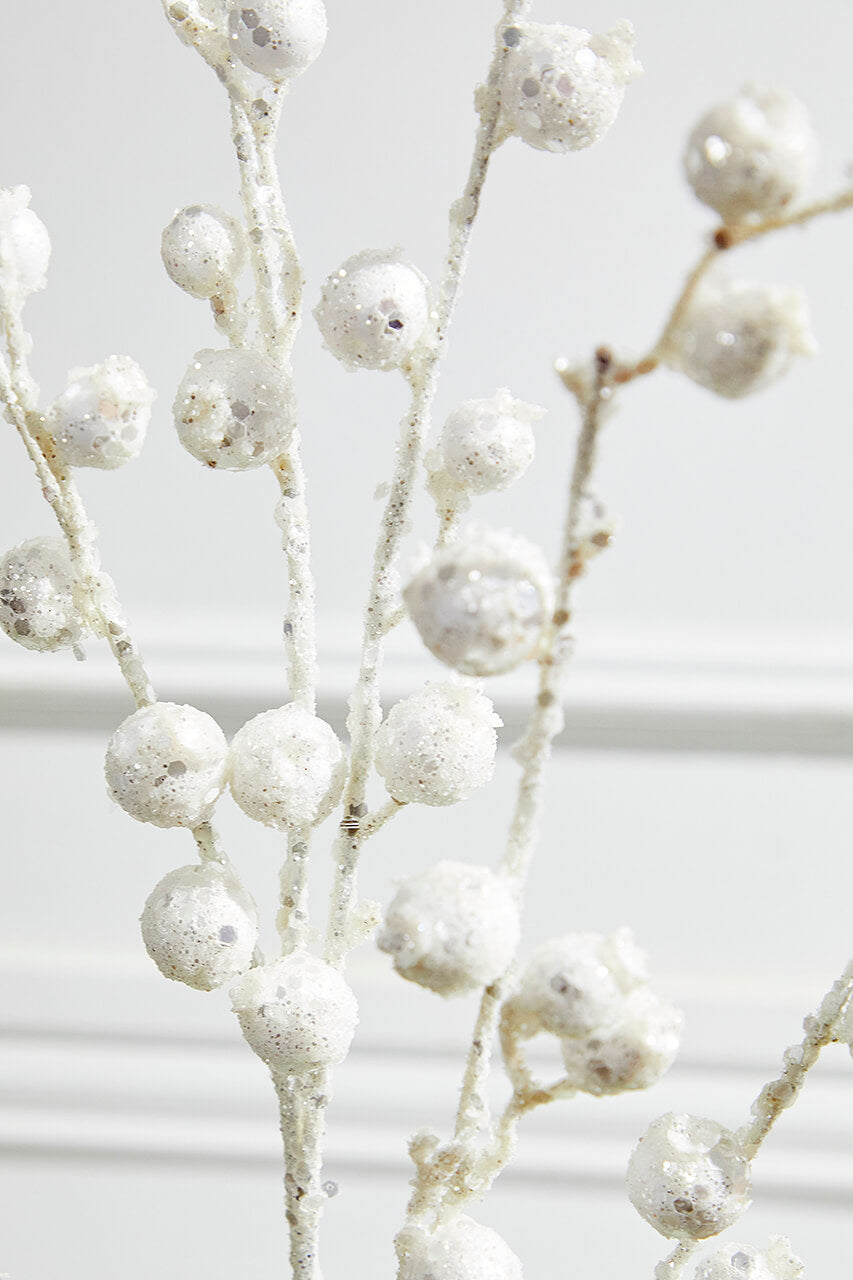 30” Mini Pomegranate Glitter Spray - White