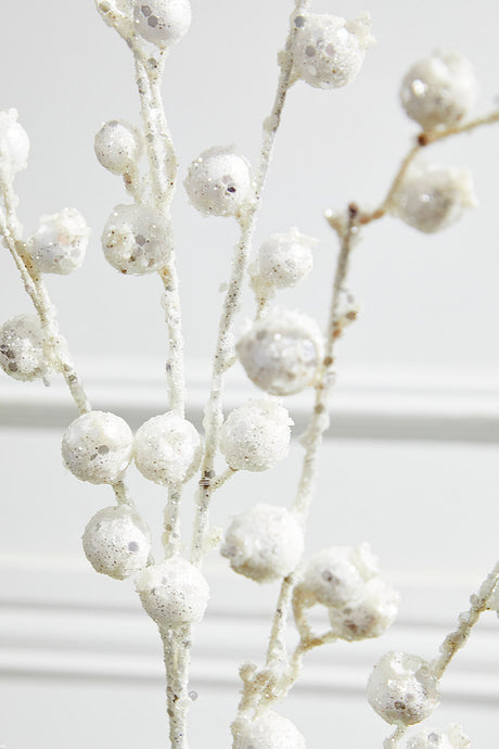30” Mini Pomegranate Glitter Spray - White