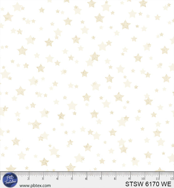 Cotton Wideback Fabric White Star Spangled 108"