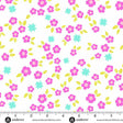 Cotton Print White Starry Blooms Fabric 44/45"