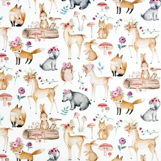 Cuddle Fabric White Sweet Darlings Digital Snow