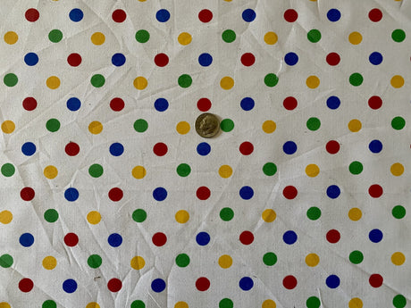 1 Yard Multi-Color Small Polka Dot Poly Cotton Fabric for Crafts Bedding Sewing Masks 60" Width