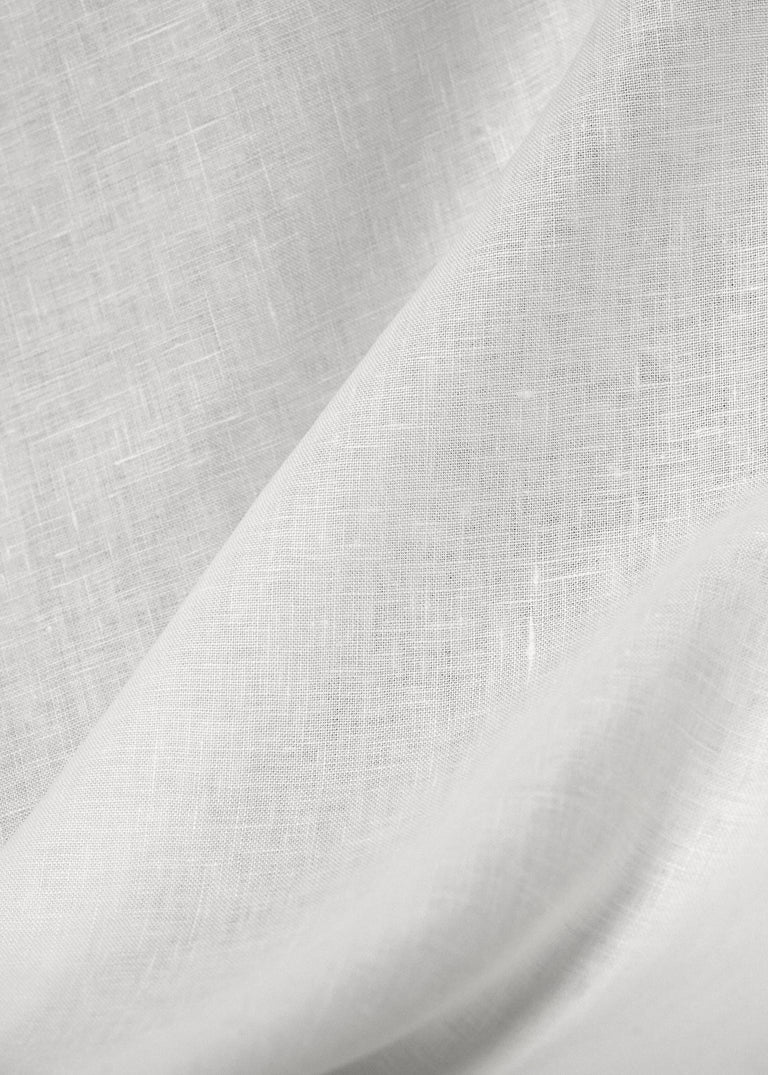 1 Yard Snow White Washed Pure Linen Fabric, Midweight Solid 58 Inches Wide for Apparel and Home Décor