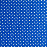 Swim Knit White Eraser Polka Dots on Royal Blue Nylon Spandex