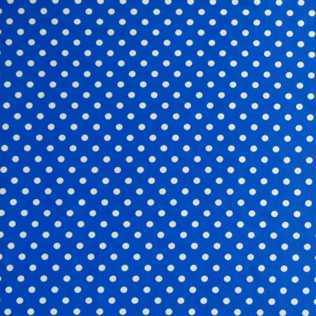 Swim Knit White Eraser Polka Dots on Royal Blue Nylon Spandex