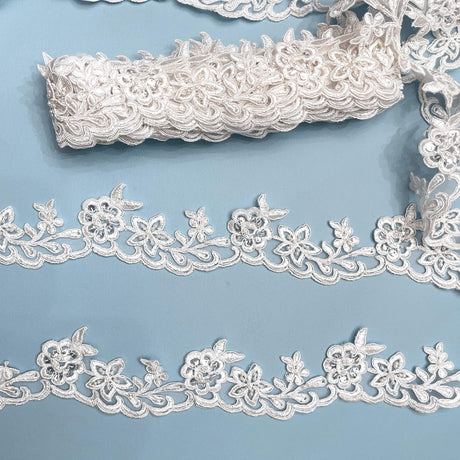 Beaded Corded Lace Trim