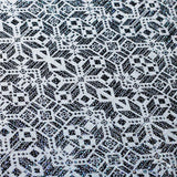 Splice And Dice Polyester Spandex Fabric - Black And White Geometric, 58/60" Width (1 Yard)