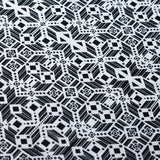 Splice And Dice Polyester Spandex Fabric - Black And White Geometric, 58/60" Width (1 Yard)