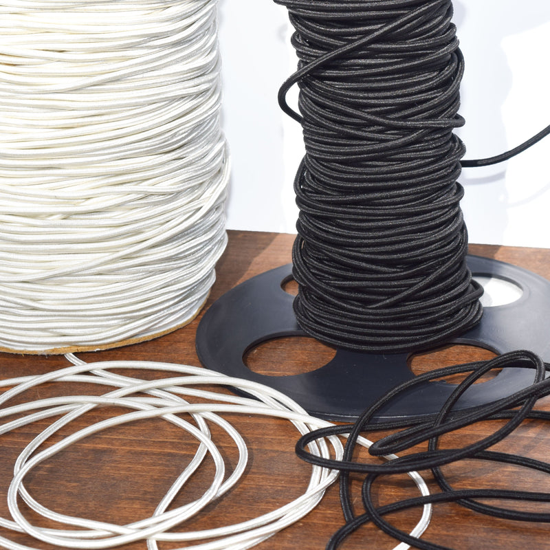 Elastic Cord 2.5 mm White Black