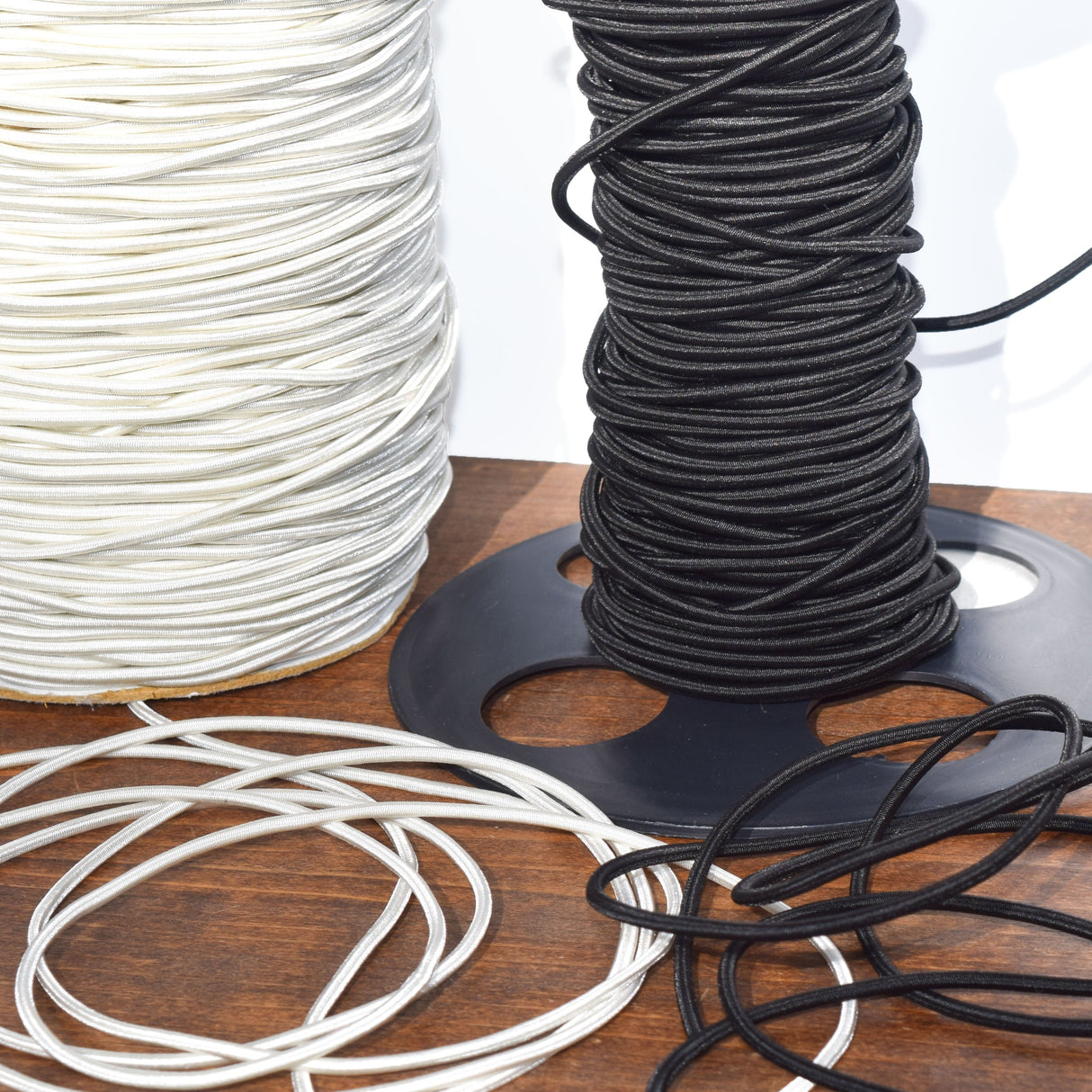 Elastic Cord 2.5 mm White Black