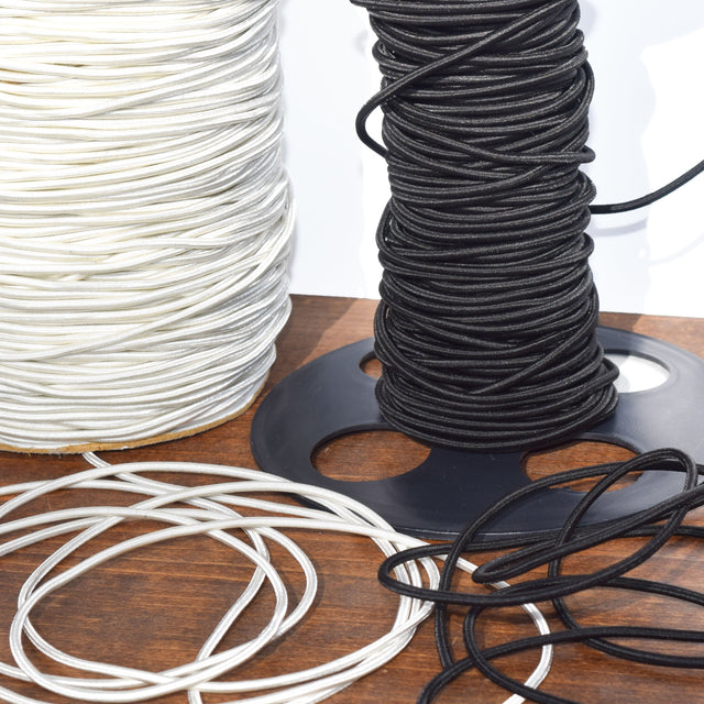 Elastic Cord 2.5 mm White Black