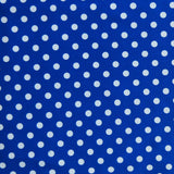 Swim Knit Nylon Spandex White Eraser Polka Dots Cobalt Blue