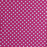 Poly Spandex Swimsuit Fabric White Eraser Polka Dots on Carmine Rose