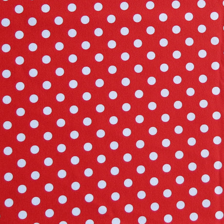 Swim Knit Nylon Spandex White Eraser Polka Dots on Ladybug