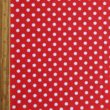 Swim Knit Nylon Spandex White Eraser Polka Dots on Ladybug