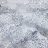 1 Yard Exquisite Embroidered Tulle Lace with Applique and 3D Design Fabric 52" Wide