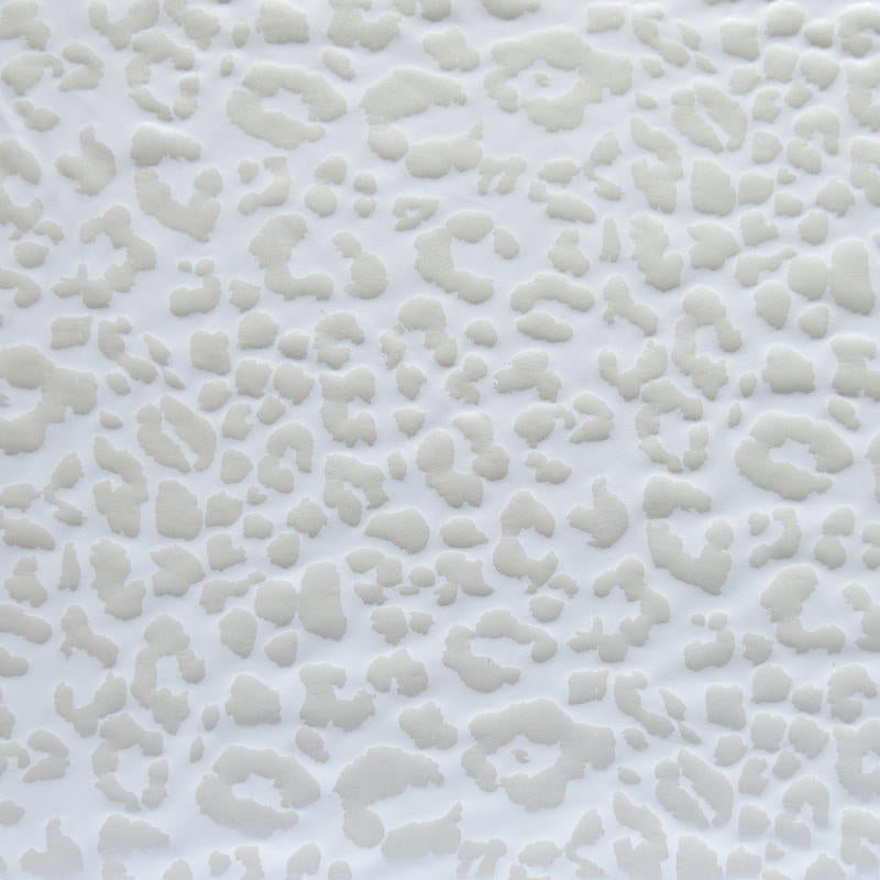 Athletic Jersey Knit White Leopard Foil Poly Spandex Fabric