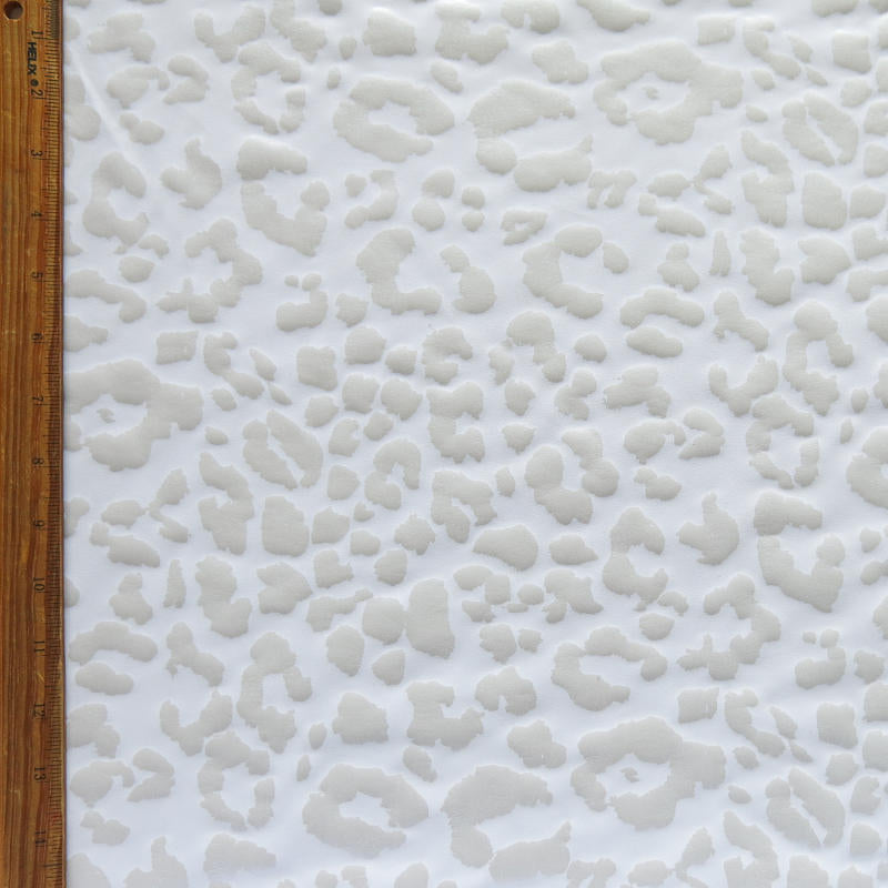 Athletic Jersey Knit White Leopard Foil Poly Spandex Fabric
