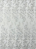 Butterfly Corded Lace Fabric - Butterfly Embroidery, Metallic Sequins, 54" Width (1 Yard)