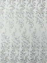 Butterfly Corded Lace Fabric - Butterfly Embroidery, Metallic Sequins, 54" Width (1 Yard)