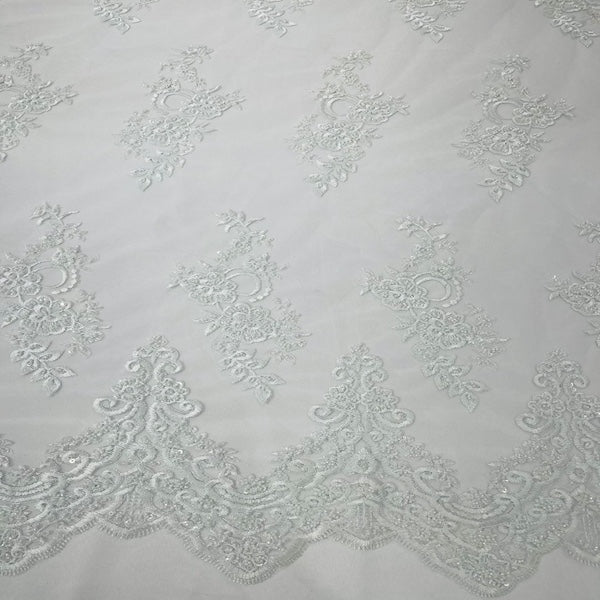 Beaded Lace Fabric Helena Floral 50" Width
