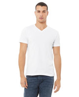 Bella Canvas 3005 Cotton Fabric - White V-Neck Short Sleeve, Unisex Jersey T-Shirt (1 Piece)