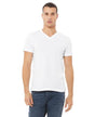 Bella Canvas 3005 Cotton Fabric - White V-Neck Short Sleeve, Unisex Jersey T-Shirt (1 Piece)