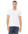 Bella Canvas 3005 Cotton Fabric - White V-Neck Short Sleeve, Unisex Jersey T-Shirt (1 Piece)