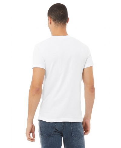 Bella Canvas 3005 Cotton Fabric - White V-Neck Short Sleeve, Unisex Jersey T-Shirt (1 Piece)
