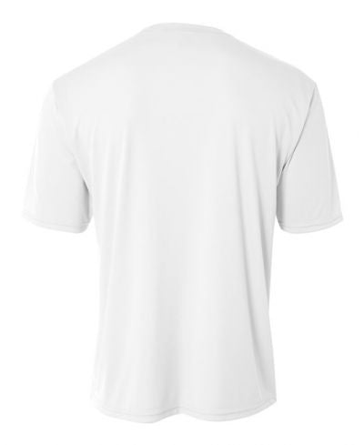 A4 NB3142 Youth Cooling Performance Crew Micro Poly Interlock Fabric - White, 44+ UPF, Moisture Wicking, Stain Release (1 Piece)