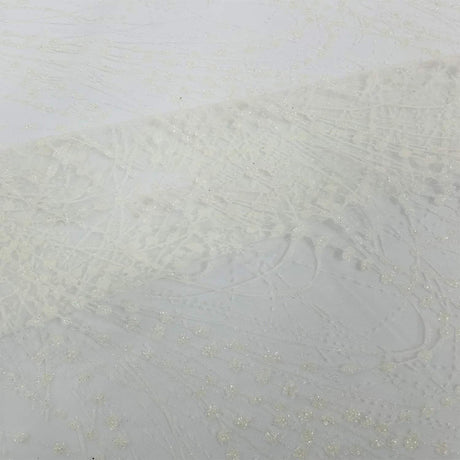 Galaxy Glitter Design Mesh Lace Polyester Fabric - Glitter Galaxy Pattern, 52-54" Width (1 Yard)