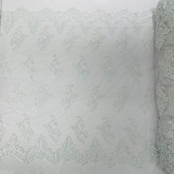 Beaded Lace Fabric Helena Floral 50" Width