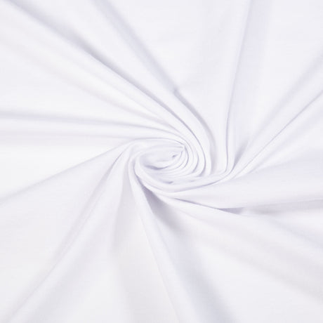 Cotton Spandex Jersey Knit Fabric White 4-Way Stretch