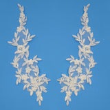 Beaded Corded Floral Lace Applique
