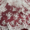 Beaded Corded Floral Lace Fabric