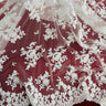 Beaded Corded Floral Lace Fabric 52" Scalloped Edges