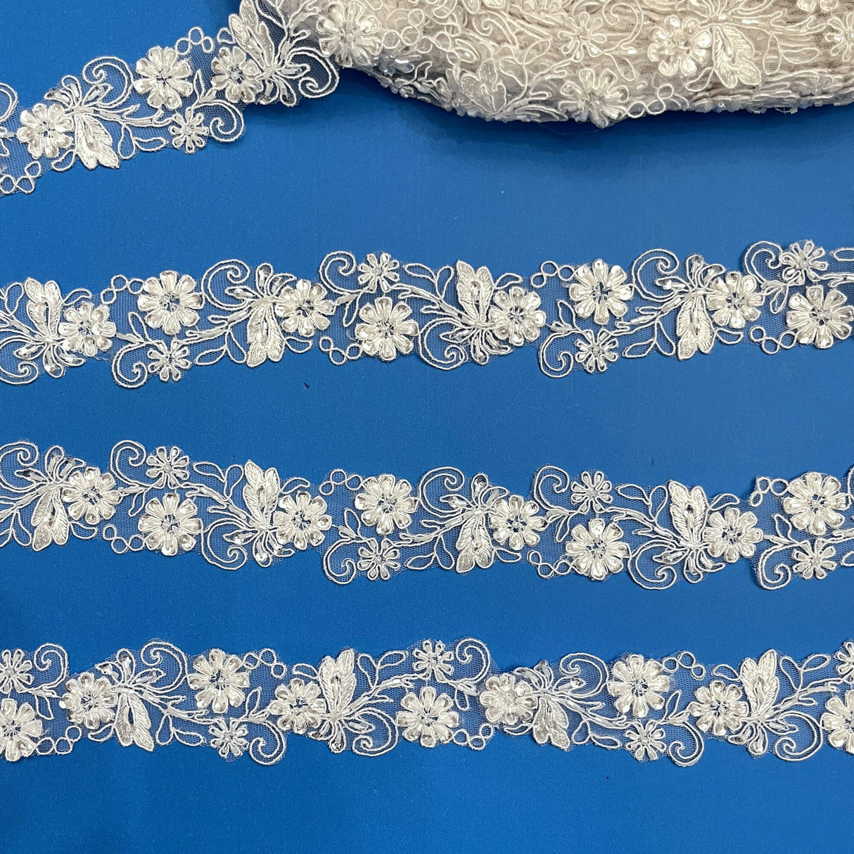 Beaded Corded Lace Trim