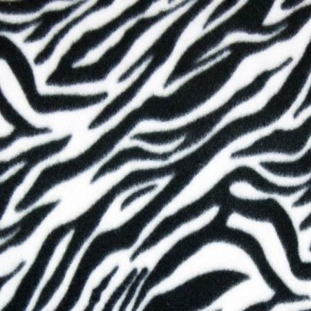 Zebra Print Fleece Polyester Fabric - Zebra Print, 60" Width, 280 GSM (1 Yard)