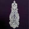 Beaded Lace Medallion Applique for Bridal Veils and Wedding Gowns 14" x 5.5"