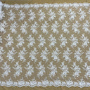 Corded Floral Lace Fabric Ivory