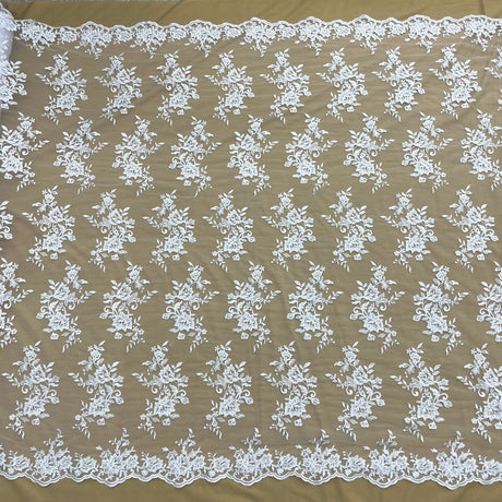 Corded Floral Lace Fabric 53" Wide