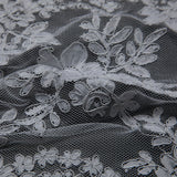 1 Yard Re-Embroidery Lace Fabric Cord Beautiful Floral Pattern Luxurious 52/54" Wide