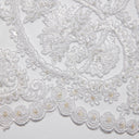 1 Yard Tulle Lace Fabric Embroidered with Sequins and Intricate Floral Pattern, 52" Wide