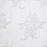 1 Yard White Tulle Lace Fabric Embroidered with Beautiful Floral Pattern 52" Wide Elegant Textile