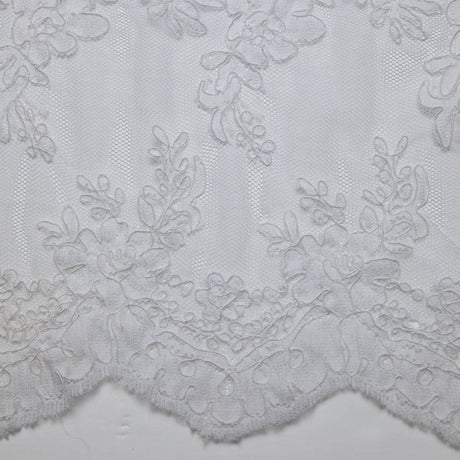 1 Yard Re-Embroidery Lace Fabric Cord Beautiful Floral Design Luxurious 52/54" Wide