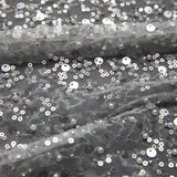 1 Yard Poly Mesh Lace Fabric Beads Sequins Lightweight Glamorous 50" Wide