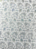 Metallic Floral Lace Design Embroidered Polyester Fabric - Floral Lace, 54" Width (1 Yard)