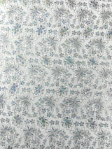 Metallic Floral Lace Design Embroidered Polyester Fabric - Floral Lace, 54" Width (1 Yard)